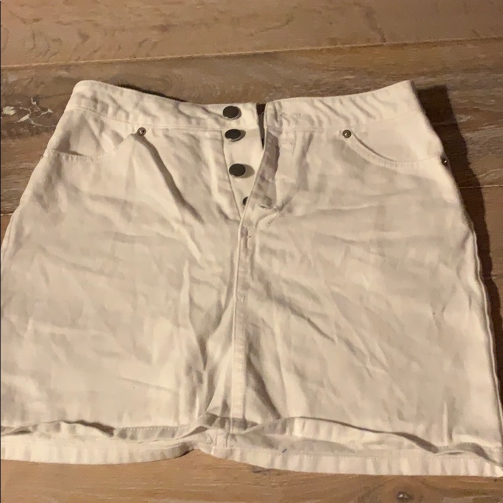 white mini skirt